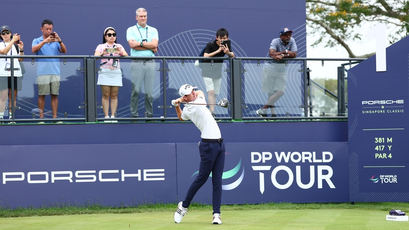 Tom McKibbin teeing off at the first