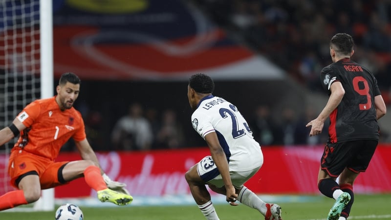 Myles Lewis-Skelly slotting home England's opener