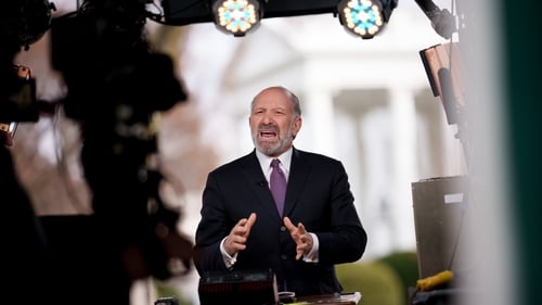Howard Lutnick does a television interview on the North Lawn of the White House on 14 March
