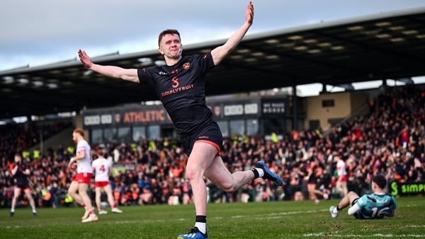 Ross McQuillan scored Armagh's first goal in their 15-point win over relegated Derry