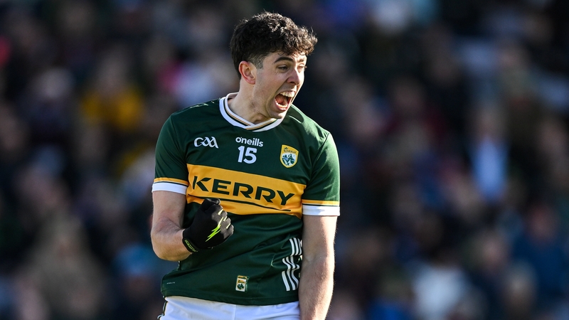 Dylan Geaney reacts to finding the net for Kerry
