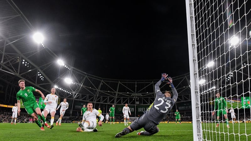 Evan Ferguson hits the back of the net to restore parity against Bulgaria