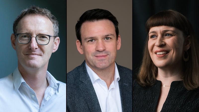 RTÉ Short Story Competition judges Neil Hegarty, Tristan Rosenstock and Jan Carson