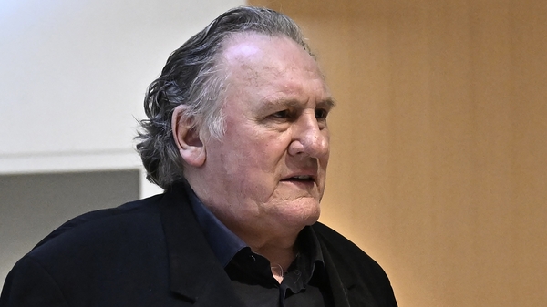 Gérard Depardieu (pictured at the Tribunal de Paris on Monday) - The trial relates to allegations of sexual assault during the filming in 2021 of Les Volets Verts (The Green Shutters)
