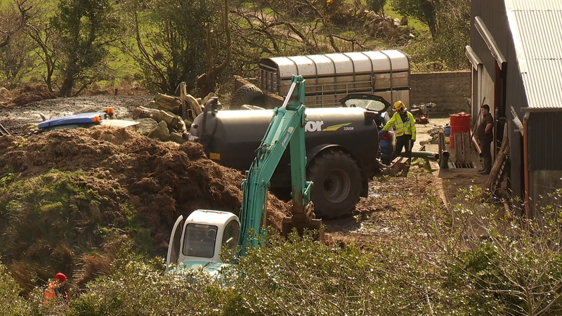 A slurry tank was emptied as part of the search