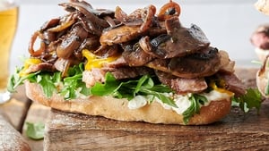 Open Steak Sandwich with Caramelised onions show image