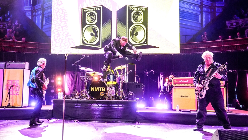 Glen Matlock, Frank Carter and Steve Jones of the Sex Pistols, performing on stage during the Teenage Cancer Trust show at the Royal Albert Hall, London on Monday. Photo credit: Ian West/PA Wire