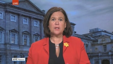 Mary Lou McDonald joins David McCullagh live on RTÉ Six One News