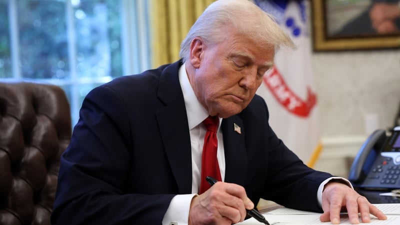 US President Donald Trump signed the executive order in the Oval Office of the White House