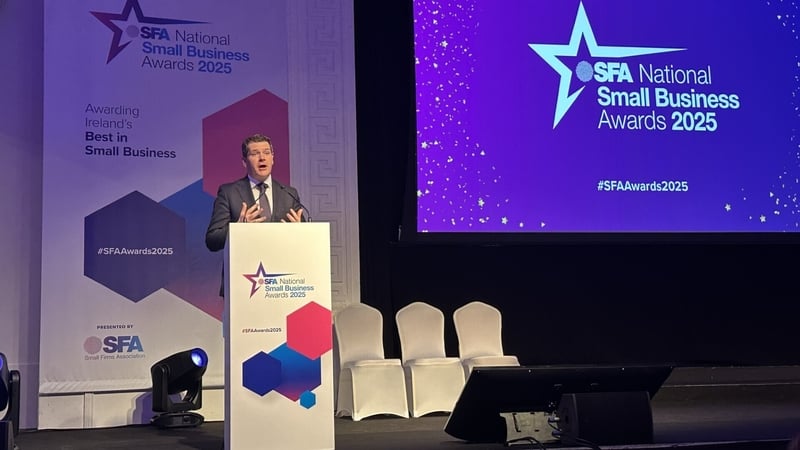 the Minister for Enterprise, Tourism and Employment Peter Burke at the SFA Awards