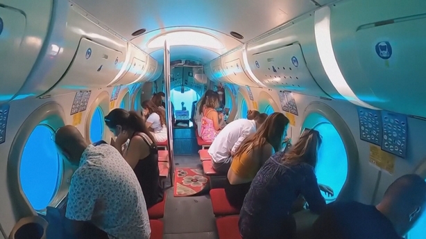 File footage from the interior of one of the tourist submarines