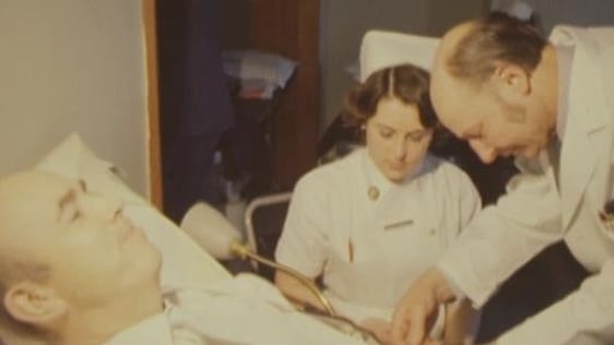 President of Ireland Cearbhall Ó Dálaigh donates blood (1975)