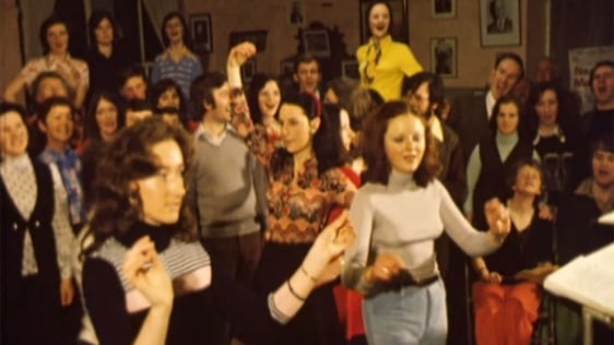St Mary's Choral Society, Clonmel in rehearals for its production of 'Naughty Marietta' in 1975