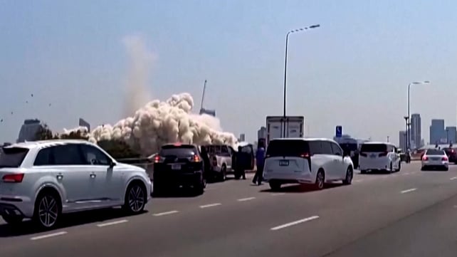 A skyscraper collapsing in Bangkok