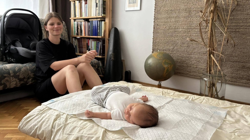 Polish mother Olga Galecka with her eight-month-old son Sylwester
