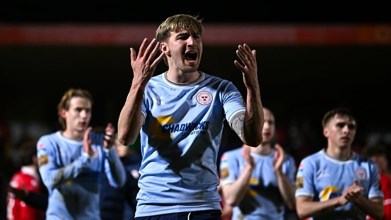 Sean Boyd celebrates Shels' victory