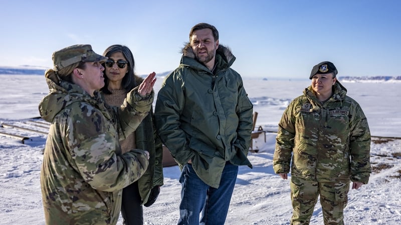 US Vice President JD Vance pictured alongside his wife Usha in Greenland during a trip to the Pituffik Space Base