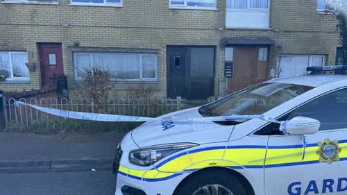 The scene at Glenamoy Lawn was sealed off