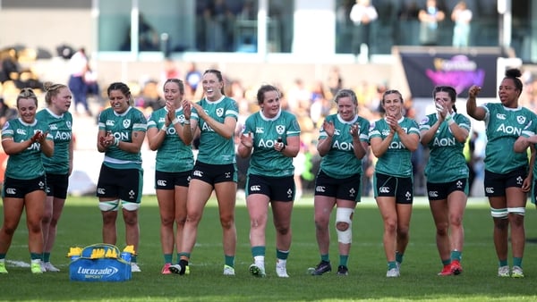 Ireland's players celebrate their win in Italy