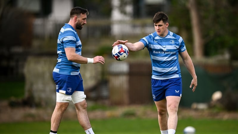 Dan Sheehan (R) with Jack Conan in Leinster training on Monday