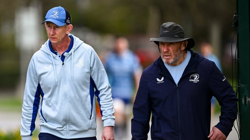 Leinster's Robin McBryde (R) and Leo Cullen on Monday