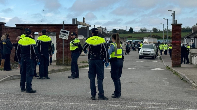 Gardaí in St Anthony's Park in Cork city during the operation