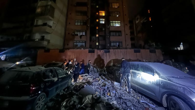 The Israeli strike damaged a building in southern Beirut
