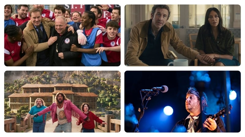 (L-R) A Minecraft Movie, Black Mirror, Fran the Man and Justin Vernon of the band Bon Iver