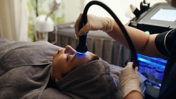 Blue light is used for acne-prone skin, whereas red light is used to reverse fine lines (Alamy/PA)