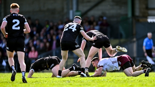 Sligo players Nathan Mullen, Mikey Gordon, Paul Kilcoyne and Evan Lyons