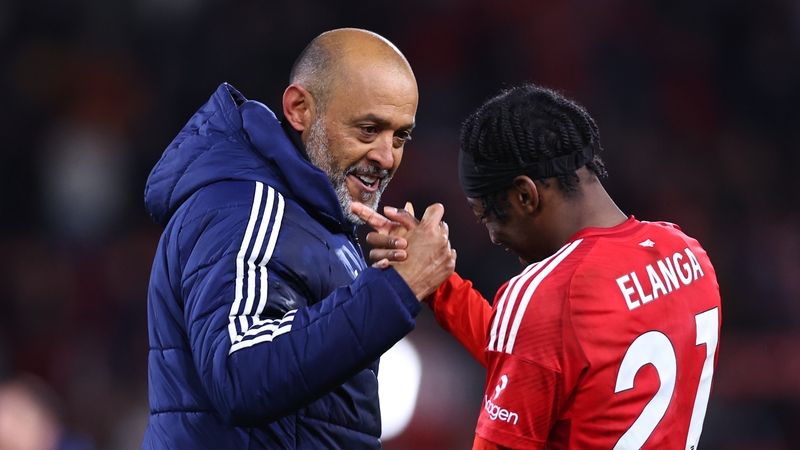 Nuno Espirito Santo with match-winner Anthony Elanga after the game