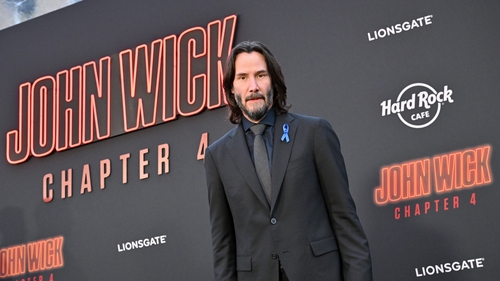 Keanu Reeves at the premiere of John Wick 4