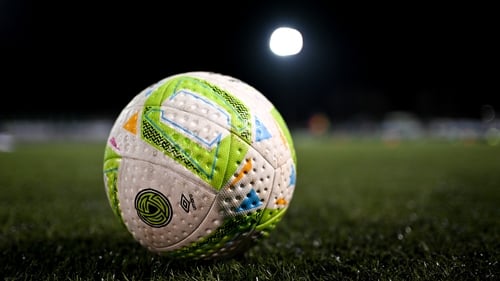 A general view of an official match ball before the SSE Airtricity Men's First Division match between Kerry FC and Finn Harps at Mounthawk Park on 14 February