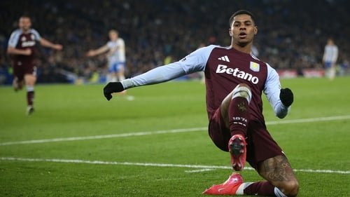 Rashford colelcted his first league goal for Villa