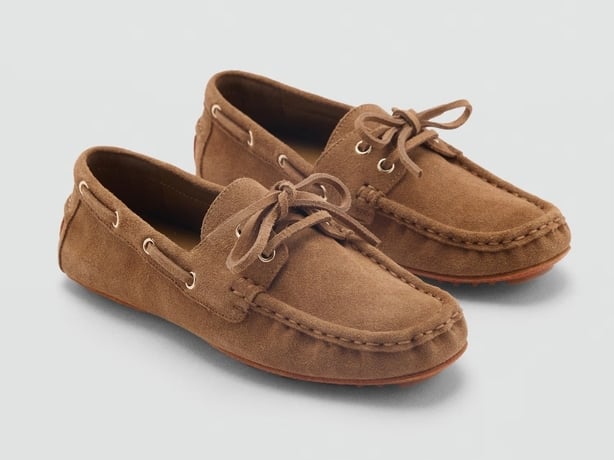 Brown suede boat shoes