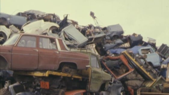 Cars on scrap heap (1980)