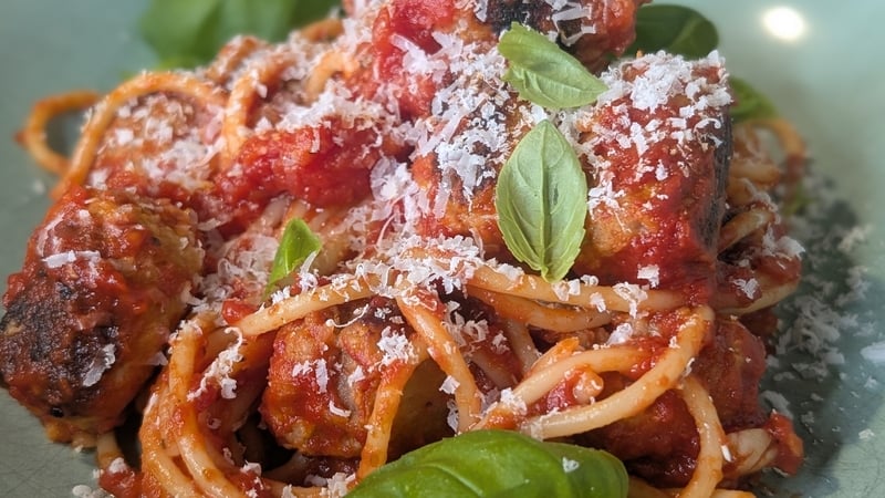 Eunice Power's sausage meatballs with spaghetti arrabbiata: Today