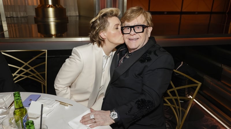 Brandi Carlile and Elton John (pictured at the Golden Globes in Beverly Hills in January) - The friends wrote and recorded their new album from scratch in 20 days