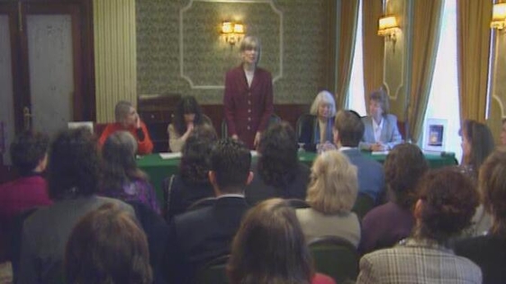 Liz McManus TD speaking at book launch, Dublin (1995)