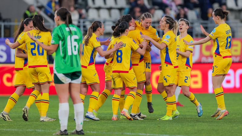 Mihaela Ciolacu celebrates Romania's equalising goal