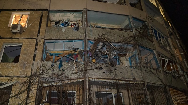 Destroyed buildings after Russian missile and drone attacks hit residential buildings and a playground in Kryvyi Rih (Pic: Dnipro Regional Military Administration of Ukraine)