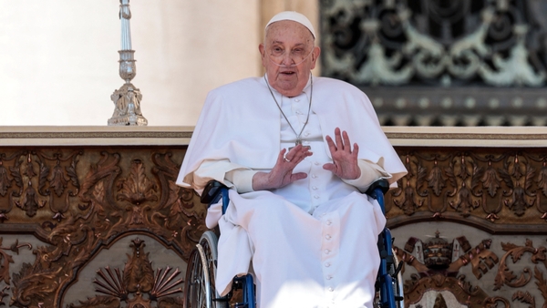 Francis waved to the crowds, before speaking briefly