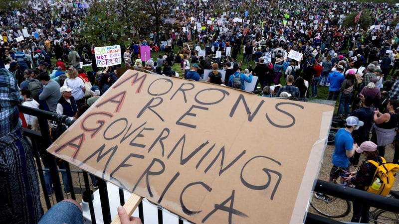 In Washington, thousands of demonstrators, many travelling from across the United States, gathered on the National Mall where dozens of speakers rallied opposition to President Donald Trump