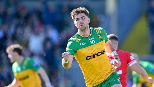 Daire Ó Baoill celebrates his goal for Donegal