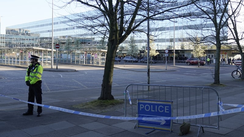 Police officers at Milton Keynes train station after the incident on Tuesday