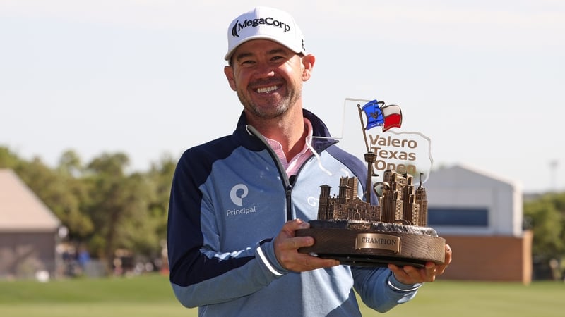 Brian Harman with the trophy following his victory