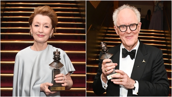 Lesley Manville and John Lithgow win at the Olivier Awards in London
