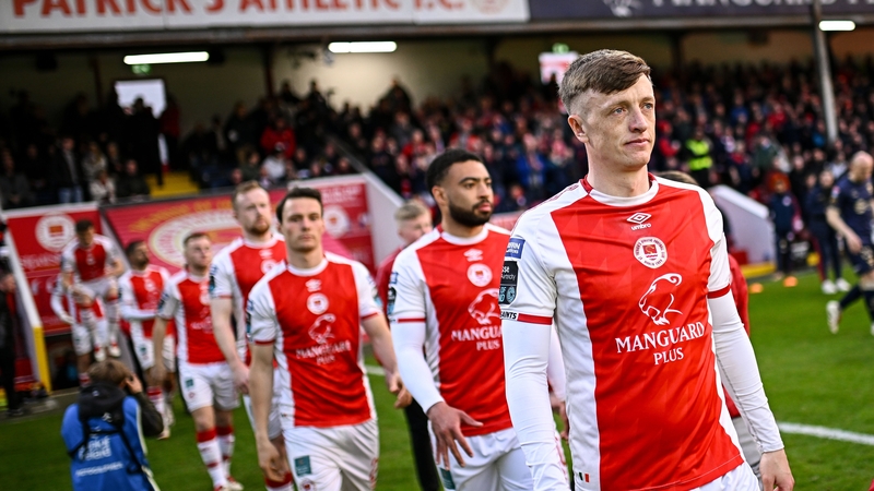 Chris Forrester leads out his Pat's team-mates on Friday night