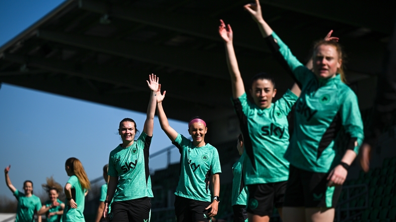 Republic of Ireland players go through their paces in training at Tallaght Stadium