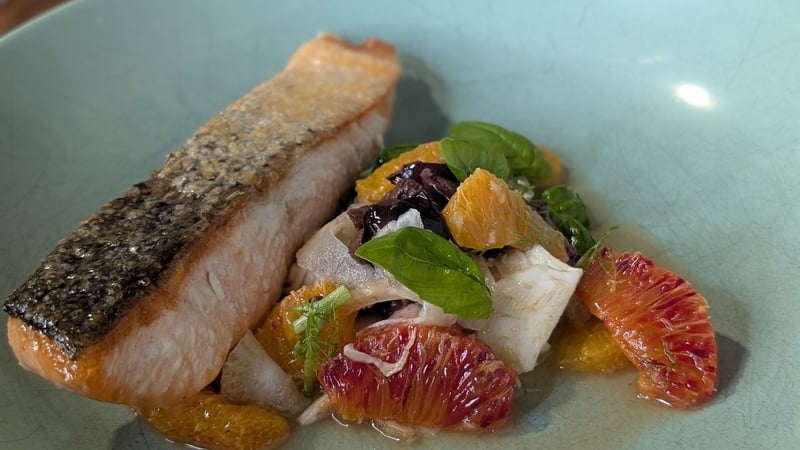 Kevin's grilled salmon with a fennel, olive & blood orange salad: Today